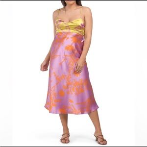 House of Harlow Vibrant Purple and Orange Floral Dress